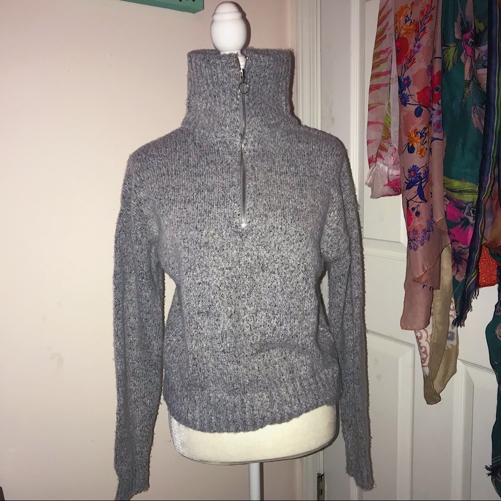 Grey super soft pullover turtle neck sweater